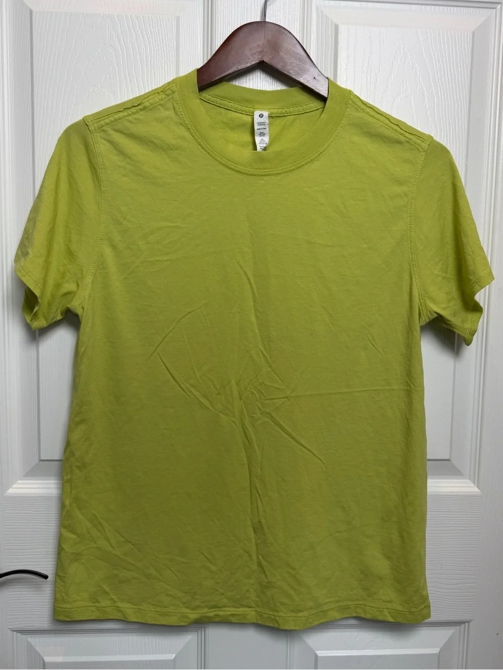 lululemon athletica All Yours Chartreuse Pima Cotton Short Sleeve Crew Tee